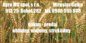 AGRO MG spol. s r. o. - pšenica, kukurica, ľan, horčica, cirok, tekvicové semená